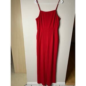 Lulus Red Wide Leg Strapped Jumpsuit Romper Women’s L